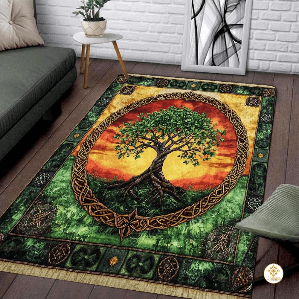 Custom Celtic Tree of Life Welcome Mat for Living Room