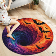 Custom Halloween 3D Optical Illusion Round Rug Skeleton Horror Area Rug (1, #9)