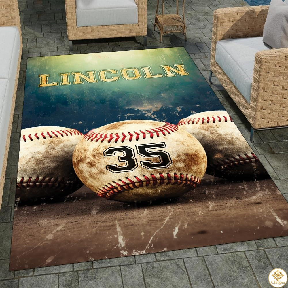Baseball Area Rug