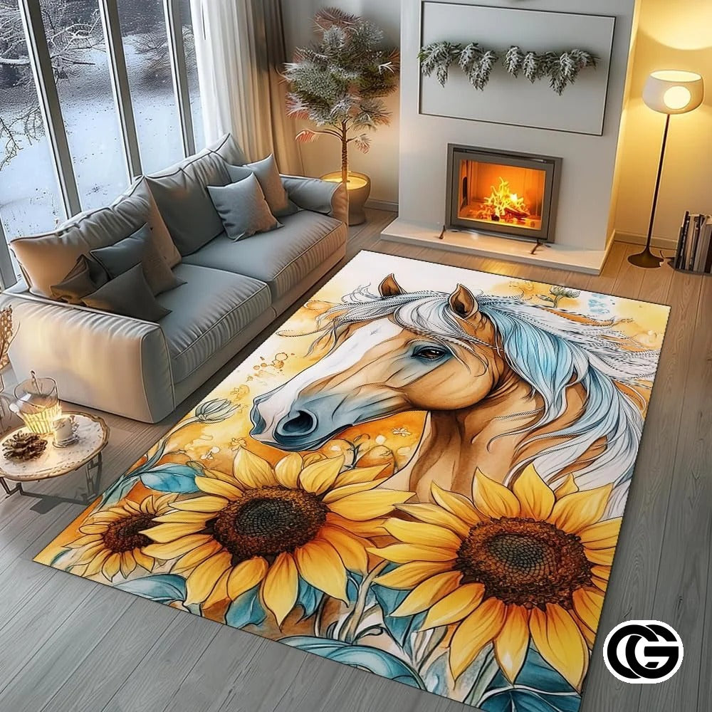 Custom Running Horse Doormat with Non Slip Backing
