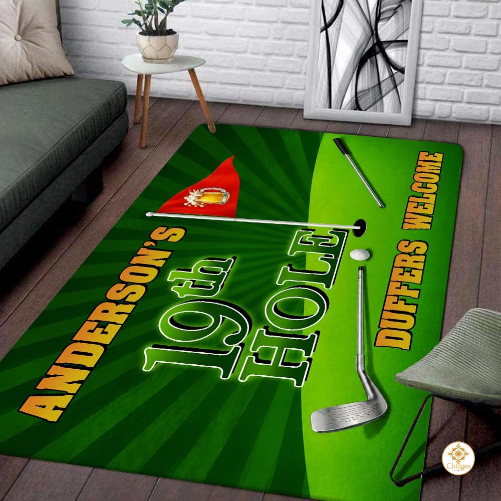 Custom Golf Welcome Mat for Front Door and Entryway