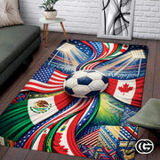 Personalized Soccer Doormat with Trophy and World Flags