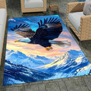 Soaring eagle area rug placed alongside living room couch and accent furniture. - thumbnail image 7 of 7