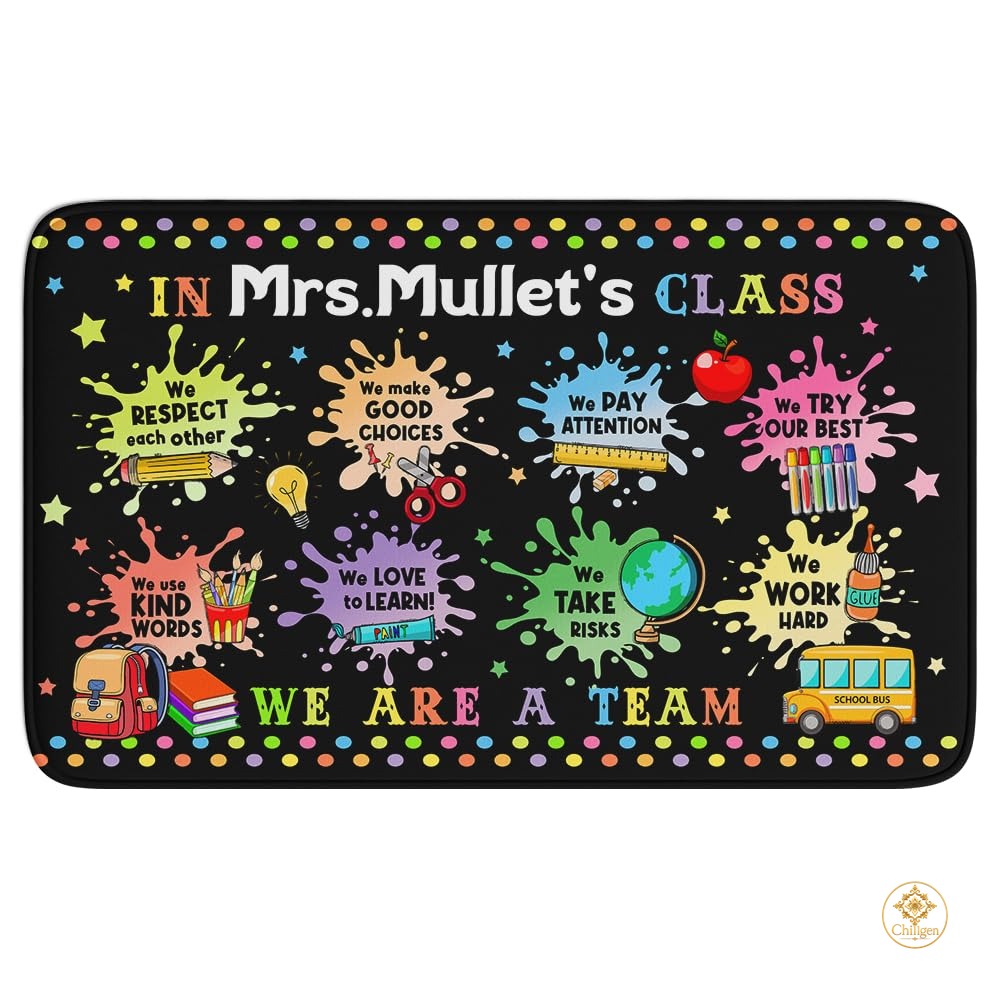Custom Math Classroom Welcome Mat with Formulas and Numbers - Math D10 / 3' x 5' (Rectangular)