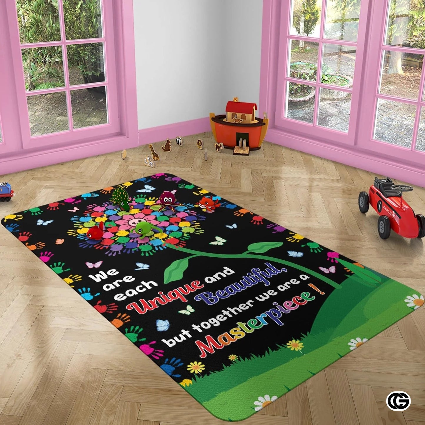 Personalized Welcome Doormat with Family Name and Address - Hand-tree