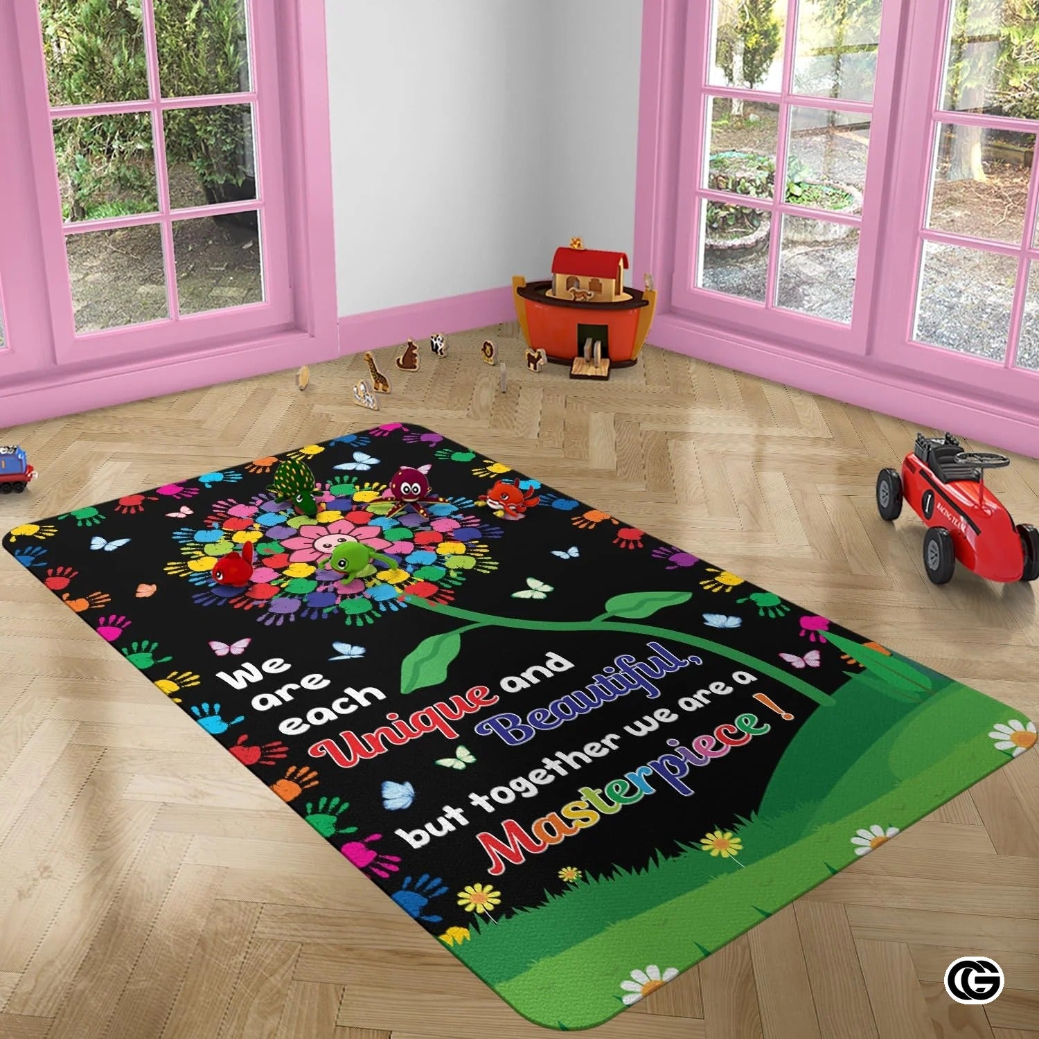 Personalized Welcome Doormat with Family Name and Address - Hand-tree
