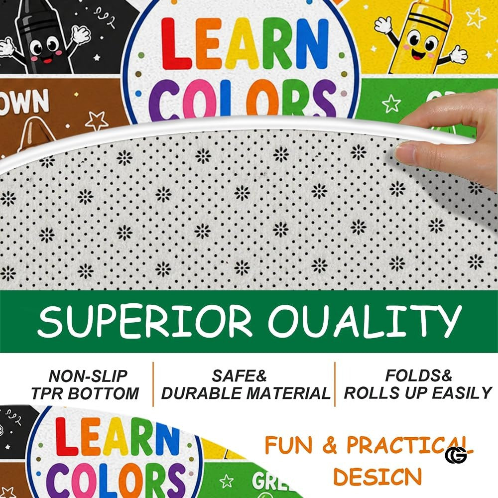 Wheel of Feelings and Emotions Round Rug, Educational Mental Health Rug for Classroom, Educational Animal Shape School Mat, Back to School Gift (R01)