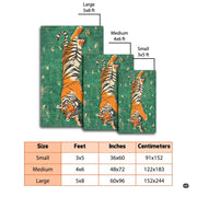 Non-slip grip backing and bound edge stitching on resting tiger meadow area rug - thumbnail image 4 of 9