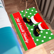 Personalized Christmas Doormat with Family Name and Custom Text