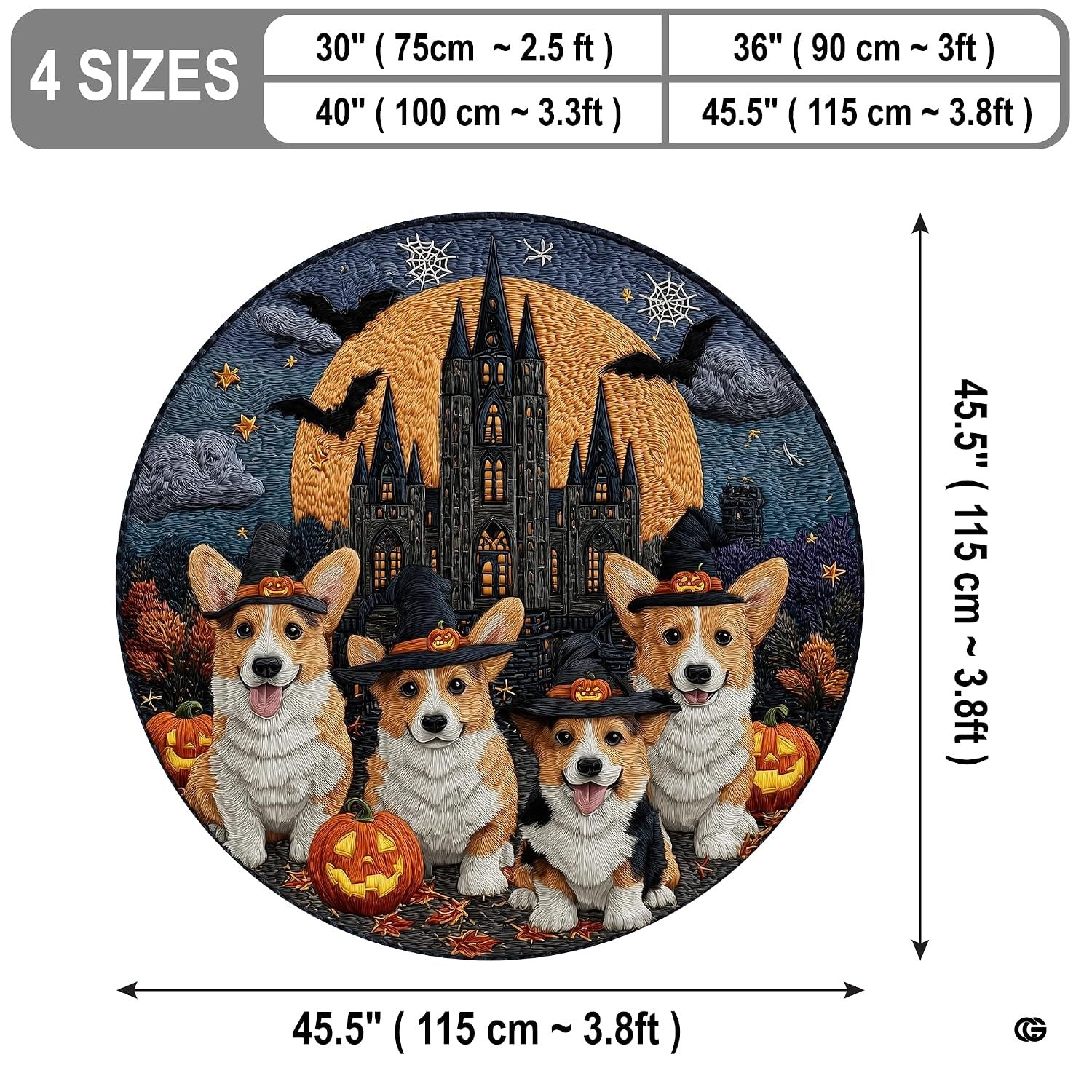 Custom Halloween 3D Optical Illusion Round Rug Skeleton Horror Area Rug (1, #7)