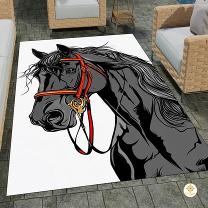 Custom Running Horse Welcome Mat for Front Door and Entryway - Horse-ds25