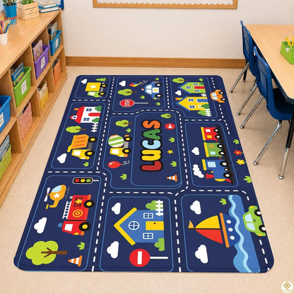 Custom Road Map Area Rug