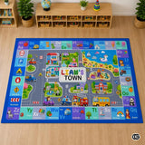 Personalized Road Map Welcome Mat with Custom Name and Streets
