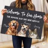 Personalized Dog Welcome Mat for Front Door and Entryway