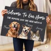 Personalized Dog Welcome Mat for Front Door and Entryway