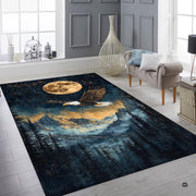 Non-skid dotted backing and resilient pile construction of the full moon eagle area rug. - thumbnail image 6 of 7