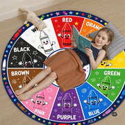 Wheel of Feelings and Emotions Round Rug, Educational Mental Health Rug for Classroom, Educational Animal Shape School Mat, Back to School Gift (R01)
