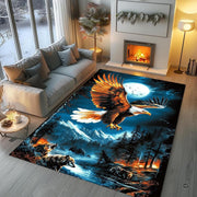 Moonlit soaring eagle area rug styled in modern patio seating arrangement - thumbnail image 5 of 7