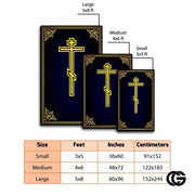 Personalized Orthodox Rug with Christian Cross and Eagle - D6