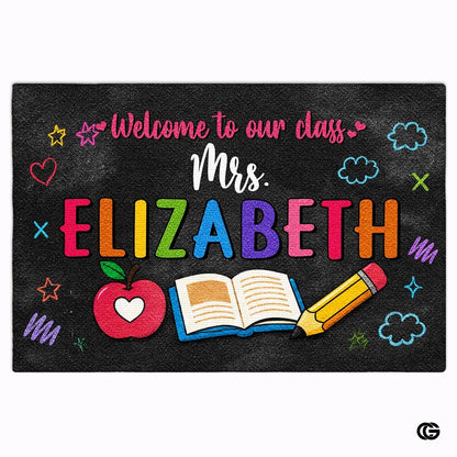 Personalized Classroom Welcome Mat with Custom Teacher Name