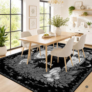 Personalized Witch Area Rug with Name - Custom Halloween Rug, Black Cat & Raven Floor Carpet, Spooky Gothic Home Decor, Non Slip Rugs (Style 3)