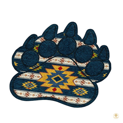 Custom Bear Paw Print Welcome Mat with Non Slip Backing
