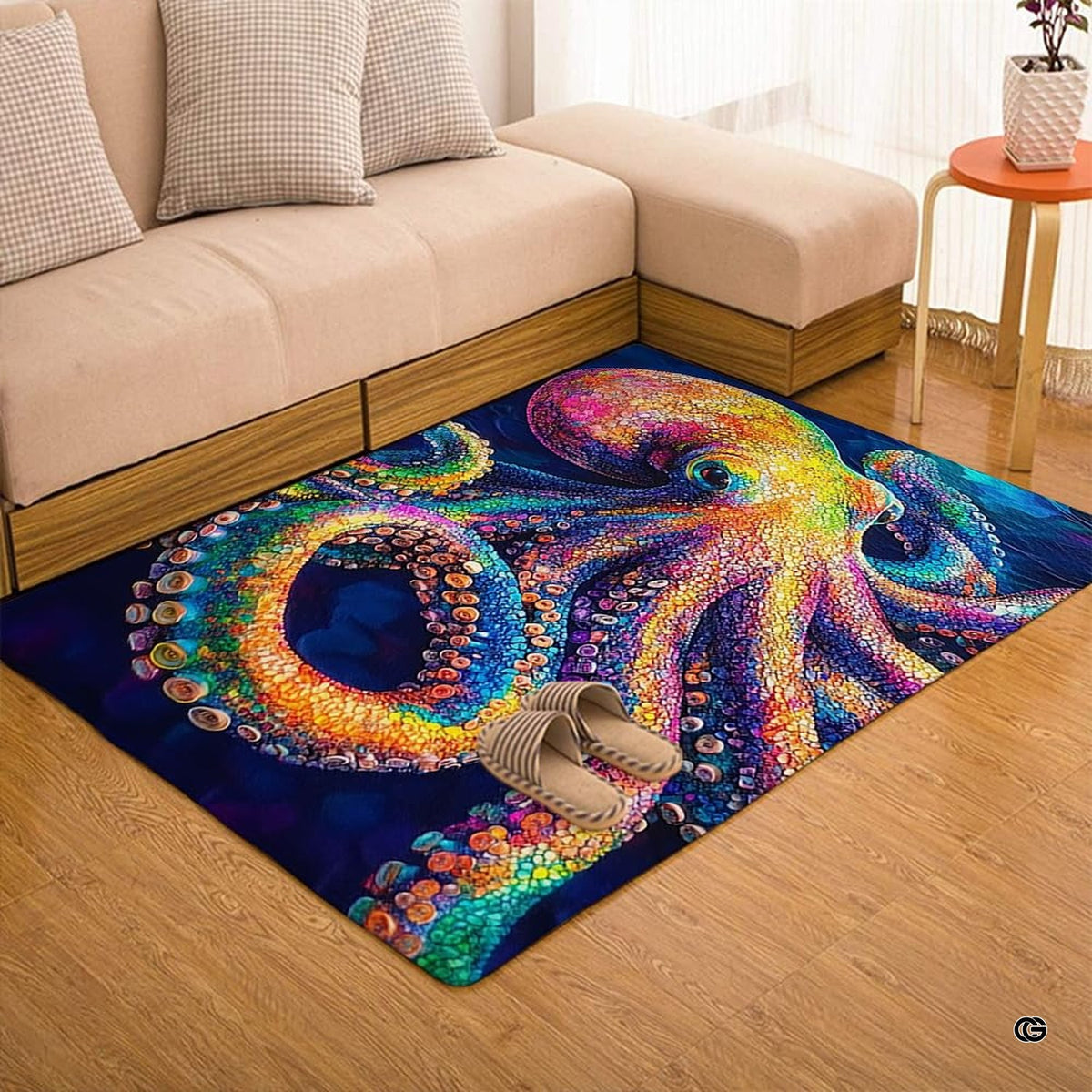 Intricate jewel-toned oceanic mosaic illustration inspired by colorful sea creatures drawing. - image 7 of 7