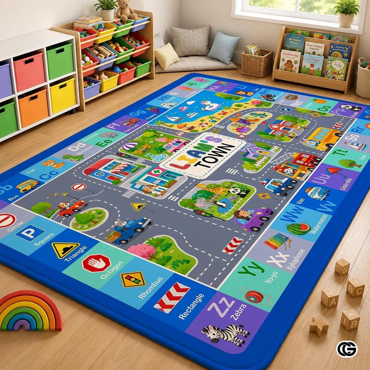 Personalized Road Map Welcome Mat with Custom Name and Streets
