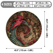 Personalized Dragon Round Rug with 3D Illusion and Low Pile