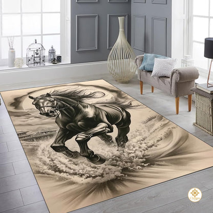 Custom Running Horse Welcome Mat for Front Door and Entryway