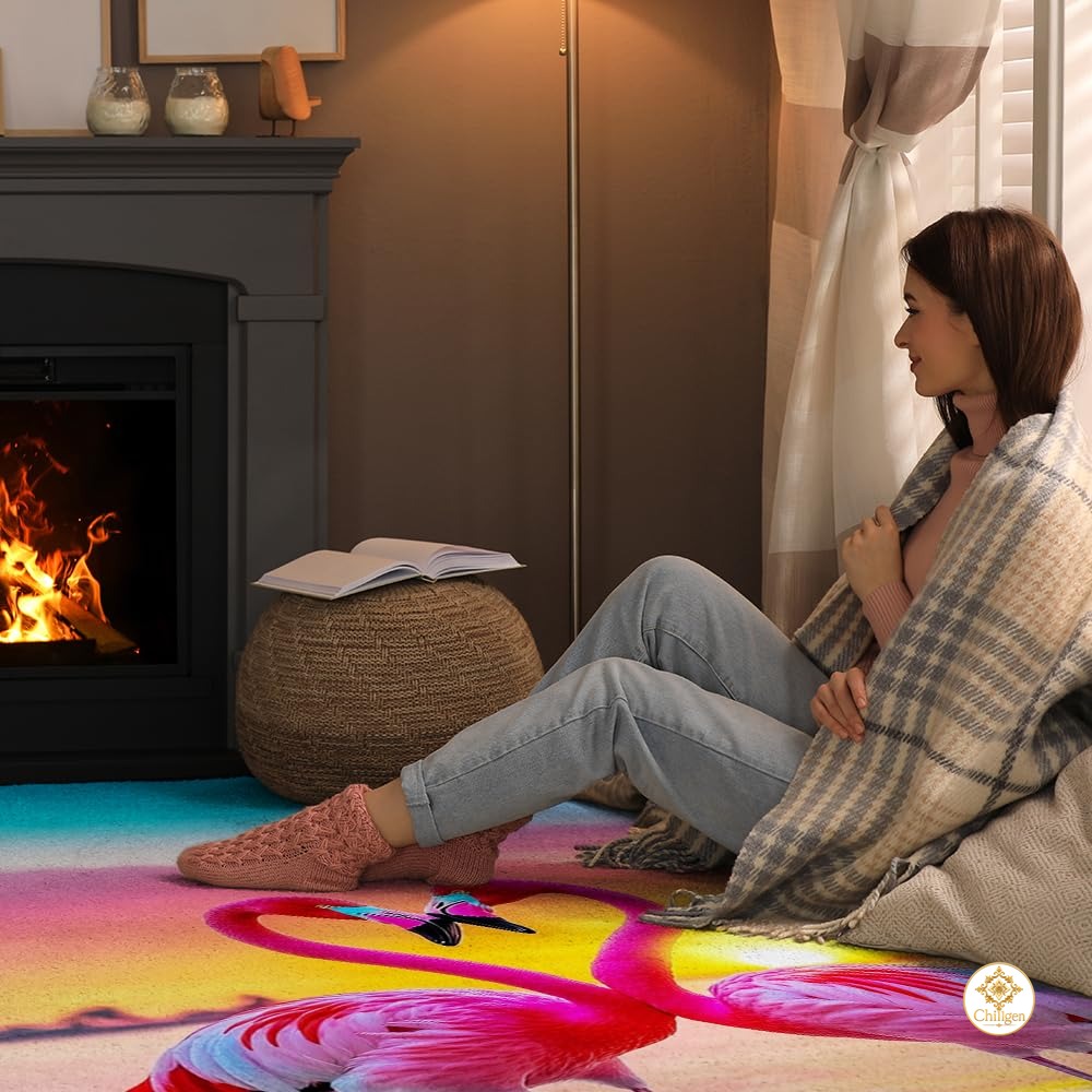 Custom Pink Flamingo Welcome Mat for Entrance and Living Room