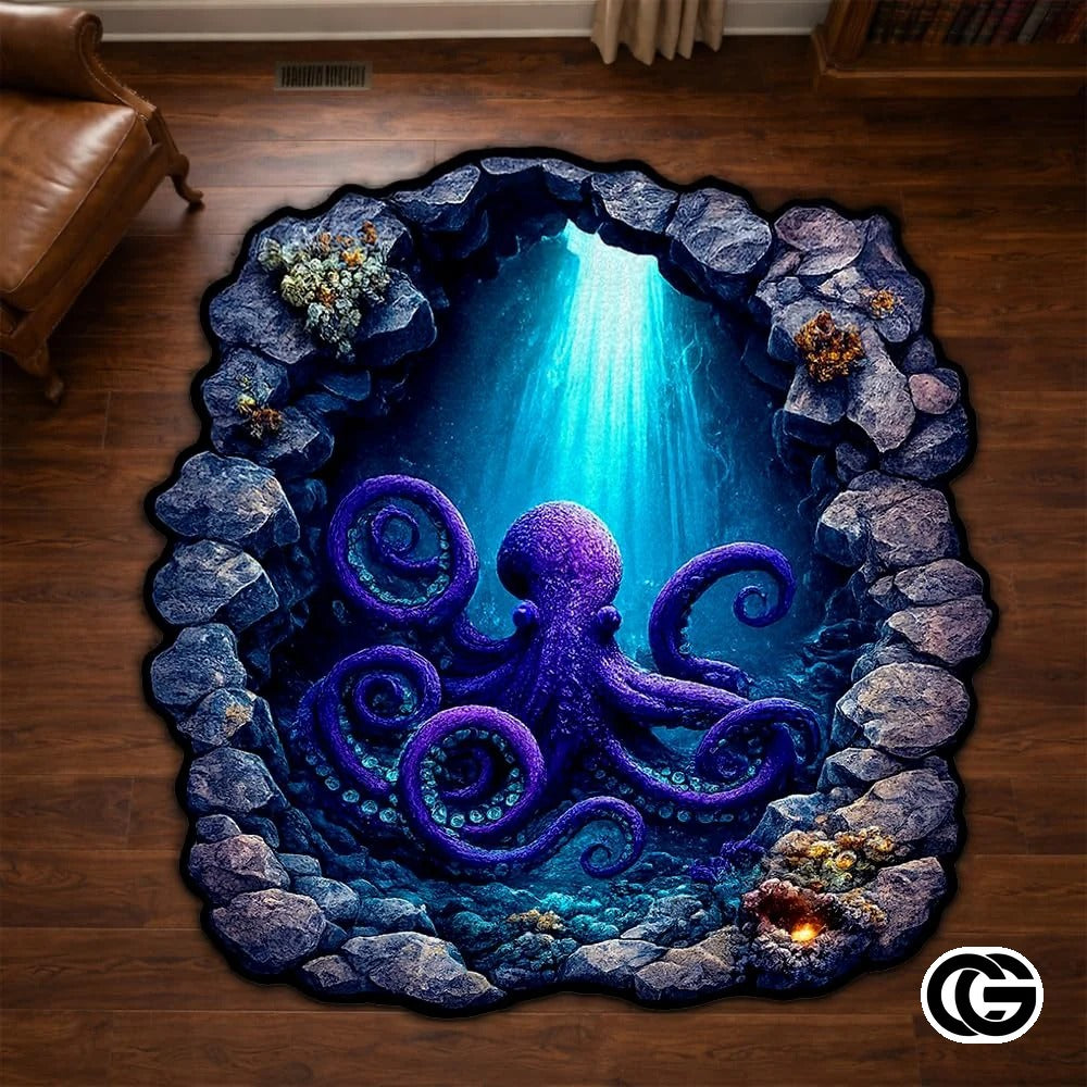 Personalized Octopus Welcome Mat with Custom Name and Tentacles