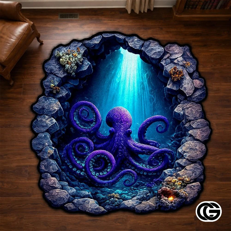 Personalized Octopus Welcome Mat with Custom Name and Tentacles