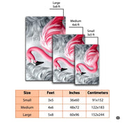 Soft low-pile microfiber fabric and foam cushioning detail of flamingo palm rug - thumbnail image 3 of 7