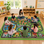 Custom Road Map Area Rug with Personalized City Street and Car Play Mat