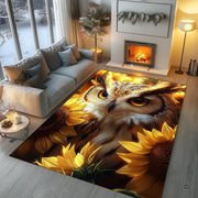 Corner view showing rich golden yellow sunflower details on the area rug. - thumbnail image 7 of 8