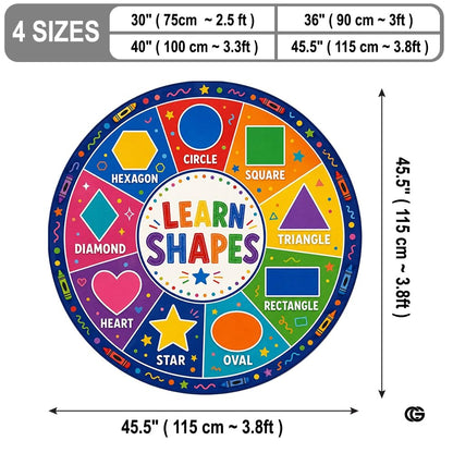 Wheel of Feelings and Emotions Round Rug, Educational Mental Health Rug for Classroom, Educational Animal Shape School Mat, Back to School Gift (Shape)