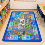 Personalized Road Map Welcome Mat with Custom Name and Town Detail