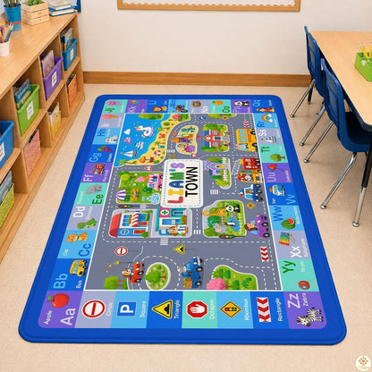 Personalized Road Map Welcome Mat with Custom Name and Town Detail