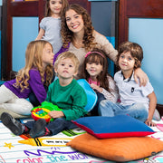 Personalized Teacher Classroom Rug, Custom Back to School Welcome Mat with Name, Kindergarten Preschool Elementary Decor, Composition Notebook Carpet (A06)