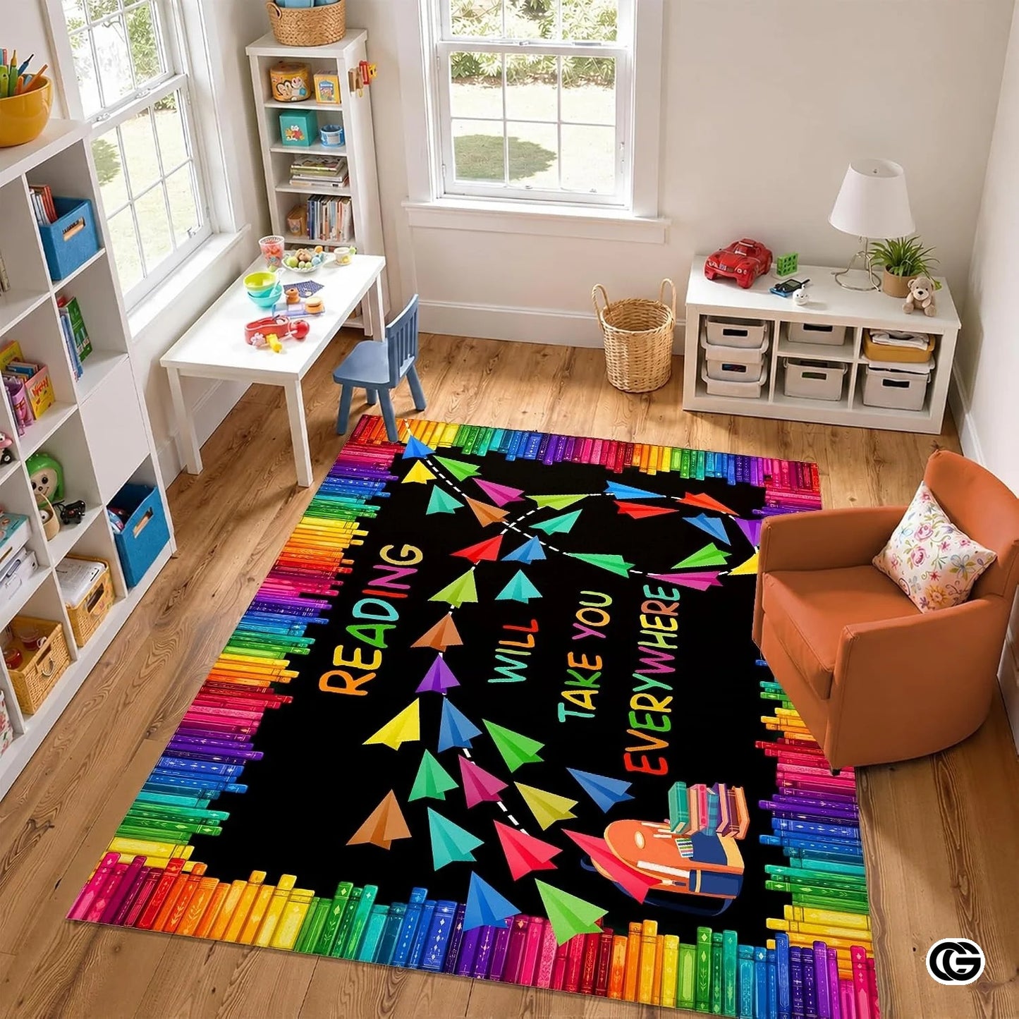 Custom Reading Corner Welcome Mat for Classroom and Library - Style 9