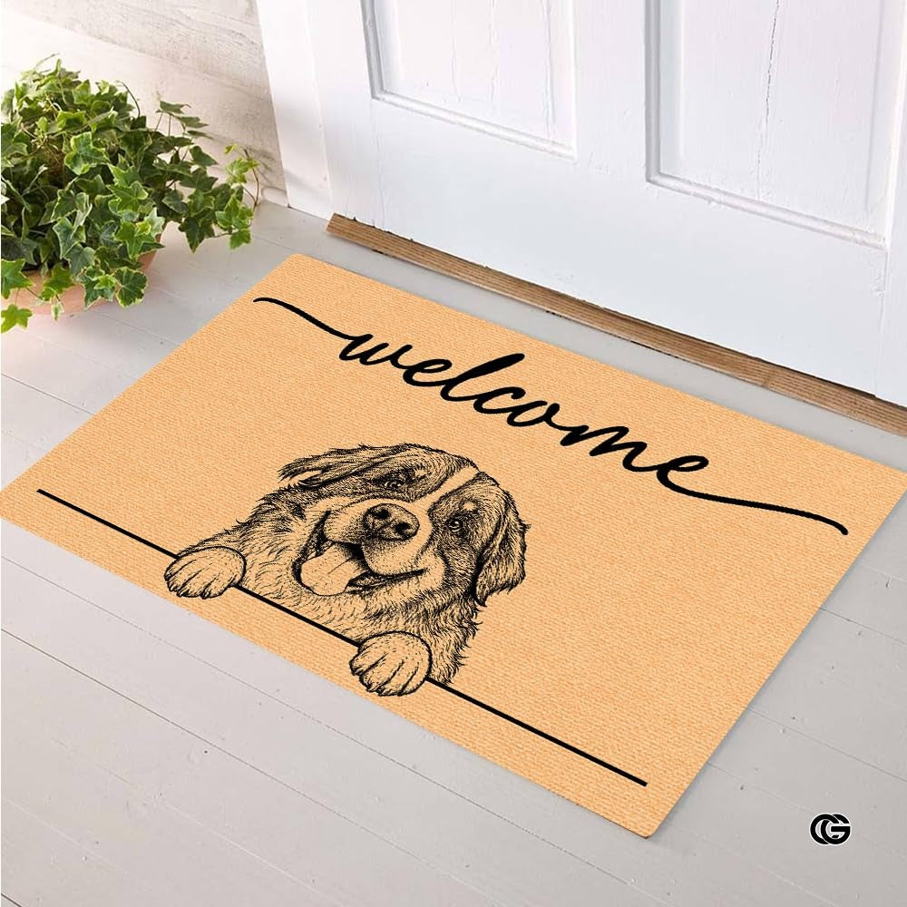 Personalized Pet Dog Welcome Door Mat with Photo and Name (A02)