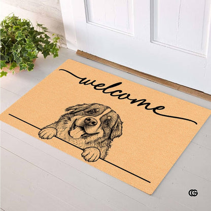 Personalized Pet Dog Welcome Door Mat with Photo and Name (A02)
