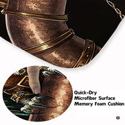 Top-down display of steampunk owl area rug showcasing dark background and metallic tones. - thumbnail image 5 of 8