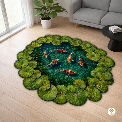 Custom Koi Pond Welcome Mat for Front Door and Entryway
