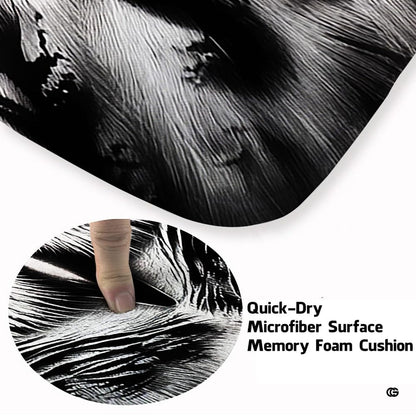 Soft low-pile microfiber surface texture on nocturnal horned owl rug - thumbnail image 3 of 8