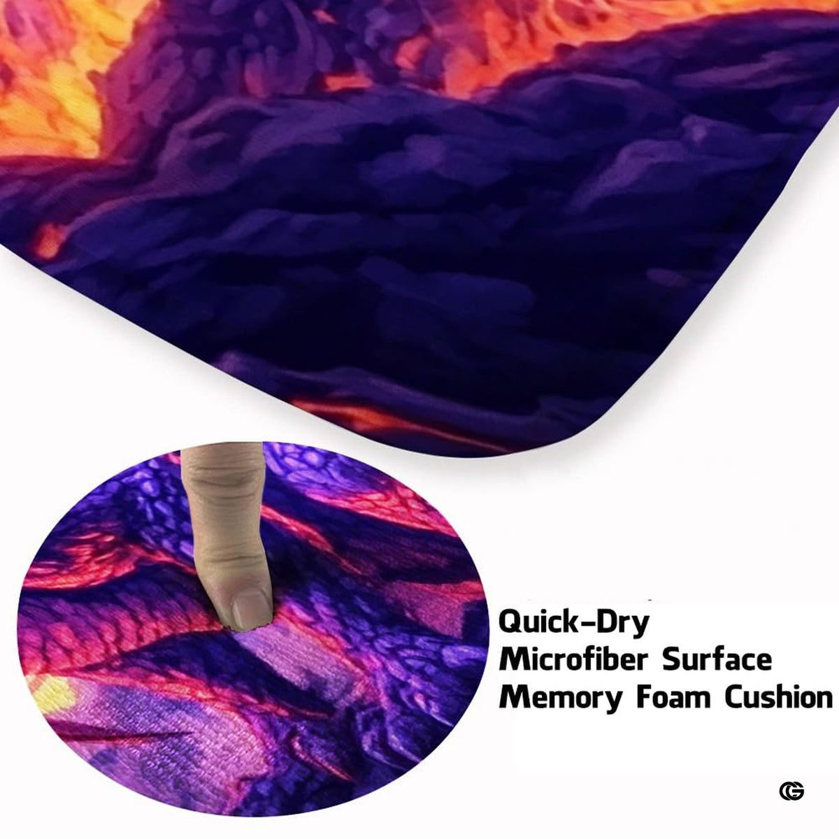 Close-up view of the soft microfiber surface, horned dragon scales, and lava flows - image 3 of 8