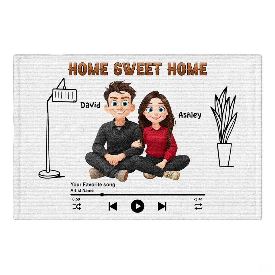 Personalized Family Couple Doormat, Custom Couple Husband Wife Doormat Gift, Outdoor Front Door Rug on Birthday, Christmas, Anniversaries, Valentine's Day for Him Her Woman (S3)