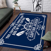 Custom Boat Rug, Personalized Welcome Aboard Mat with Boat Name, Nautical Area Rug for Deck, Entryway or Floor, Anchor Marine Decor, Boating Gift (Boat Rug 08)