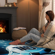 Top-down overhead view of rectangular soccer goal net living room area rug - thumbnail image 8 of 8